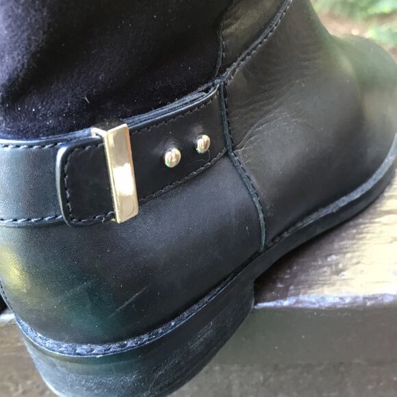 Cole Haan Adler Riding Tall Suede Leather Pull on Black Boots Women's Size 5.5B - Picture 7 of 12